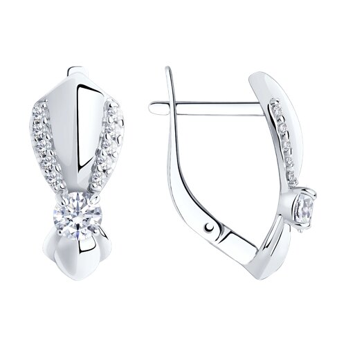 Серьги из серебра с фианитами