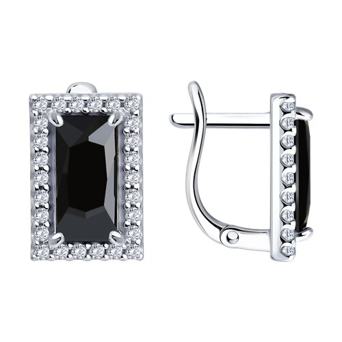 Серьги из серебра с фианитами - видео на модели