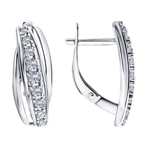 Серьги из серебра с фианитами - видео