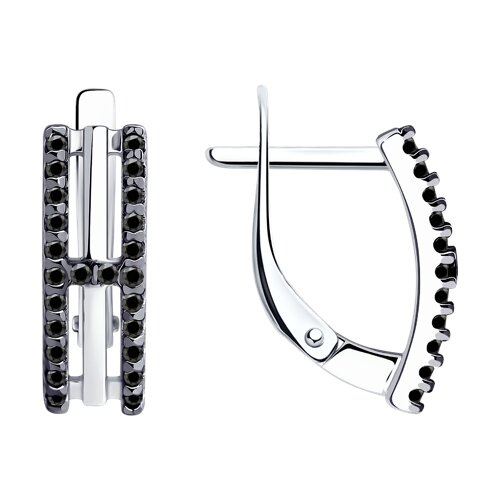 Серьги из серебра с фианитами из серебро