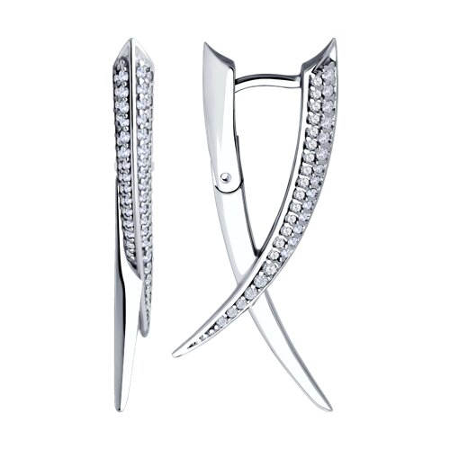 Серьги из серебра с фианитами