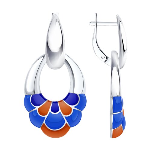 Серьги из серебра с эмалью