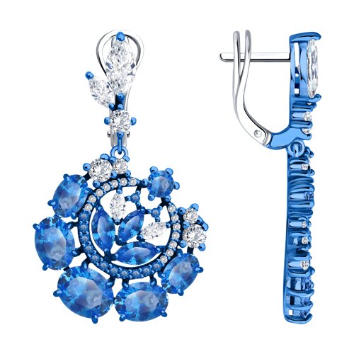 Серьги из серебра с фианитами - видео на модели