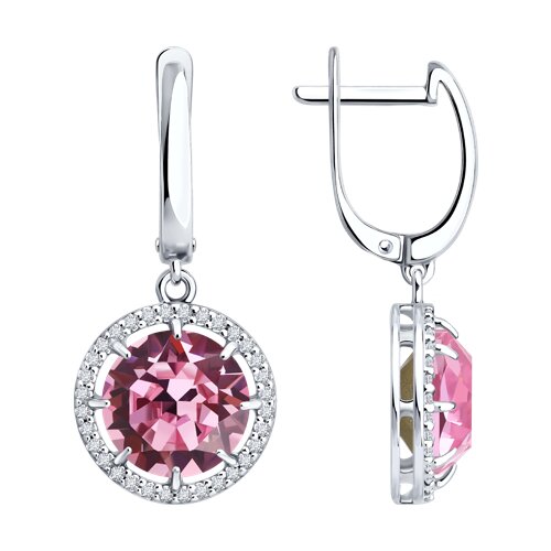 Серьги из серебра с кристаллами и фианитами - видео