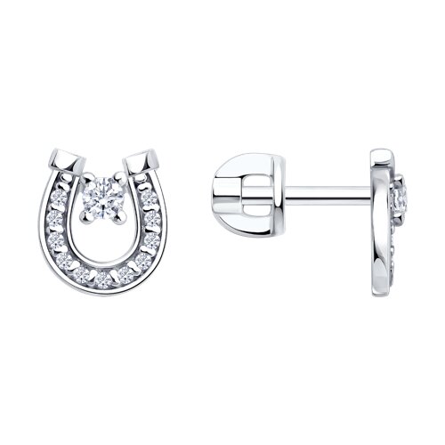 Серьги из серебра с фианитами