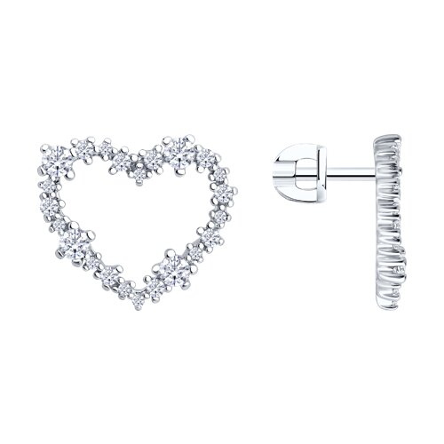 Серьги из серебра с фианитами из серебро