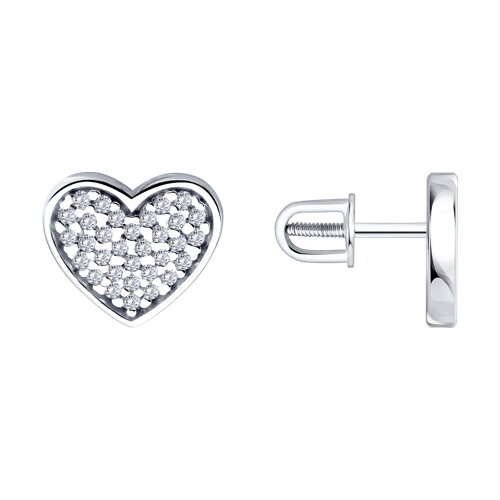 Серьги из серебра с фианитами