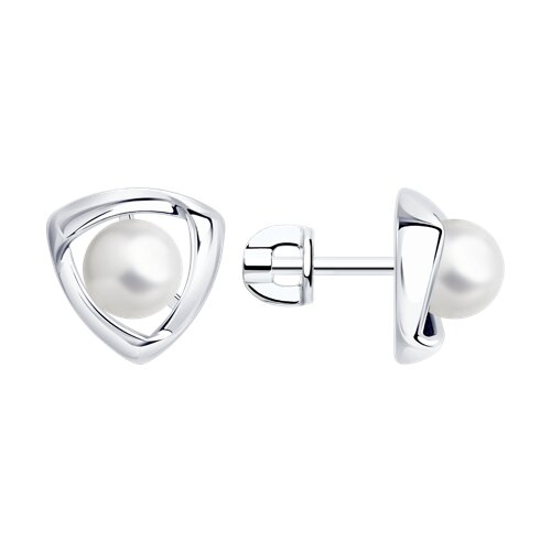 Серьги из серебра с жемчугом