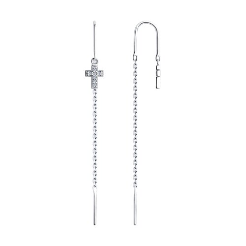 Серьги из серебра с фианитами