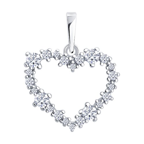 Подвеска из серебра с фианитами - видео на модели