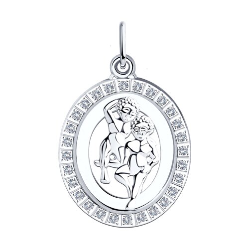 Подвеска из серебра с фианитами