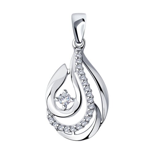 Подвеска из серебра с фианитами