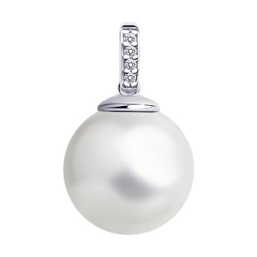 Подвеска из серебра с жемчугом и фианитами - видео