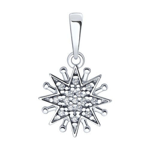 Подвеска из серебра с фианитами