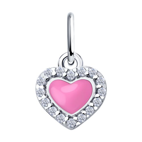 Подвеска из серебра с фианитами и эмалью