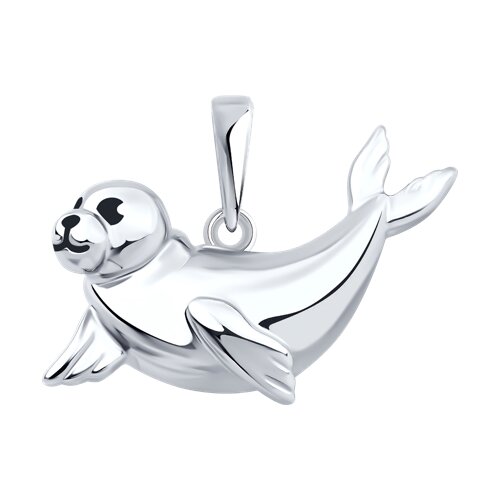 Подвеска из серебра с эмалью "Нерпа" - видео на модели