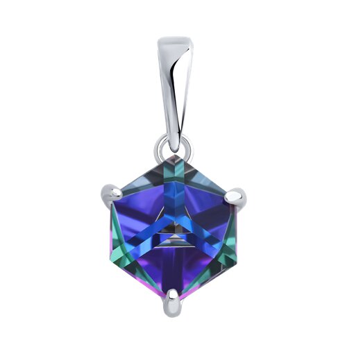 Подвеска из серебра с кристаллом - видео на модели