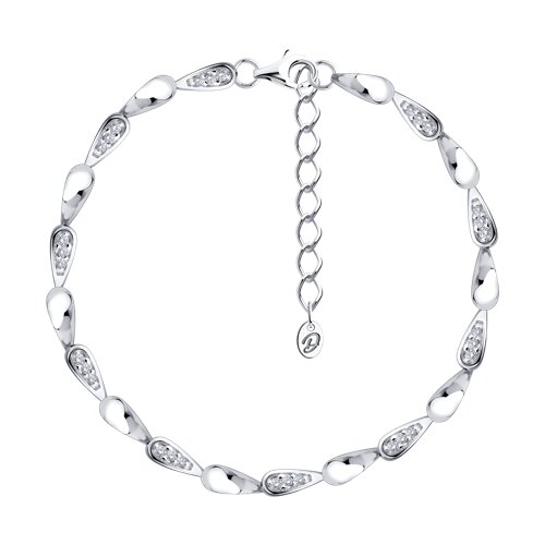 Браслет из серебра с фианитами - видео