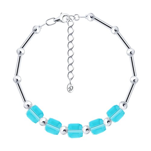 Браслет из серебра со стеклом - видео на модели