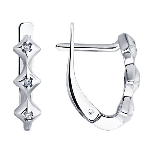 Серьги из серебра с бриллиантами