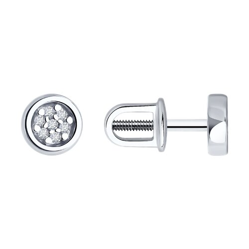 Серьги из серебра с бриллиантами