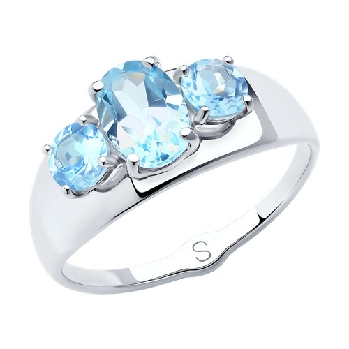 Кольцо из серебра с топазами из серебро