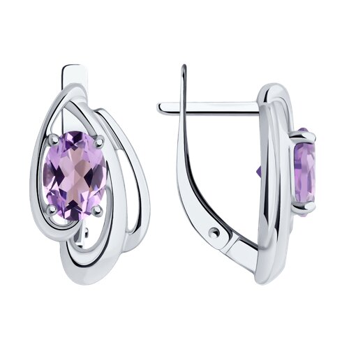 Серьги из серебра с аметистами