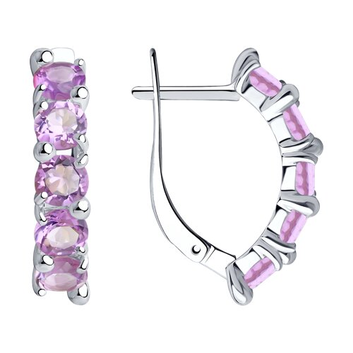 Серьги из серебра с аметистами