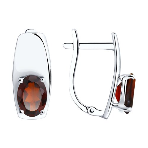 Серьги из серебра с гранатами