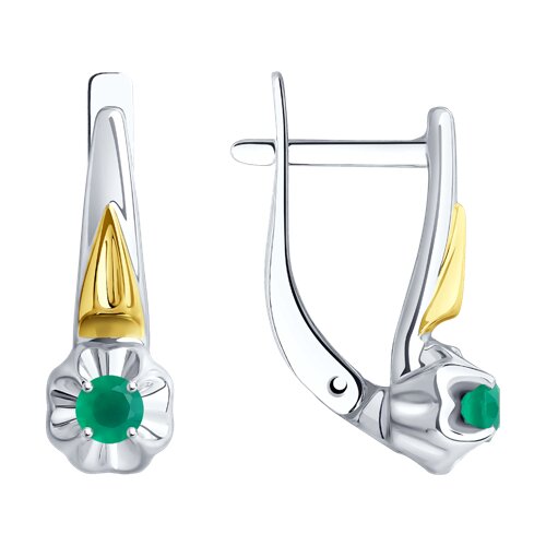 Серьги из золочёного серебра с агатами