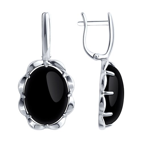 Серьги из серебра с агатами