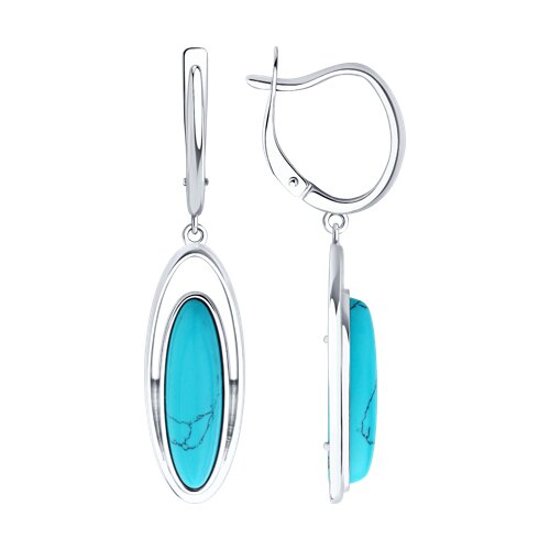 Серьги из серебра с бирюзой