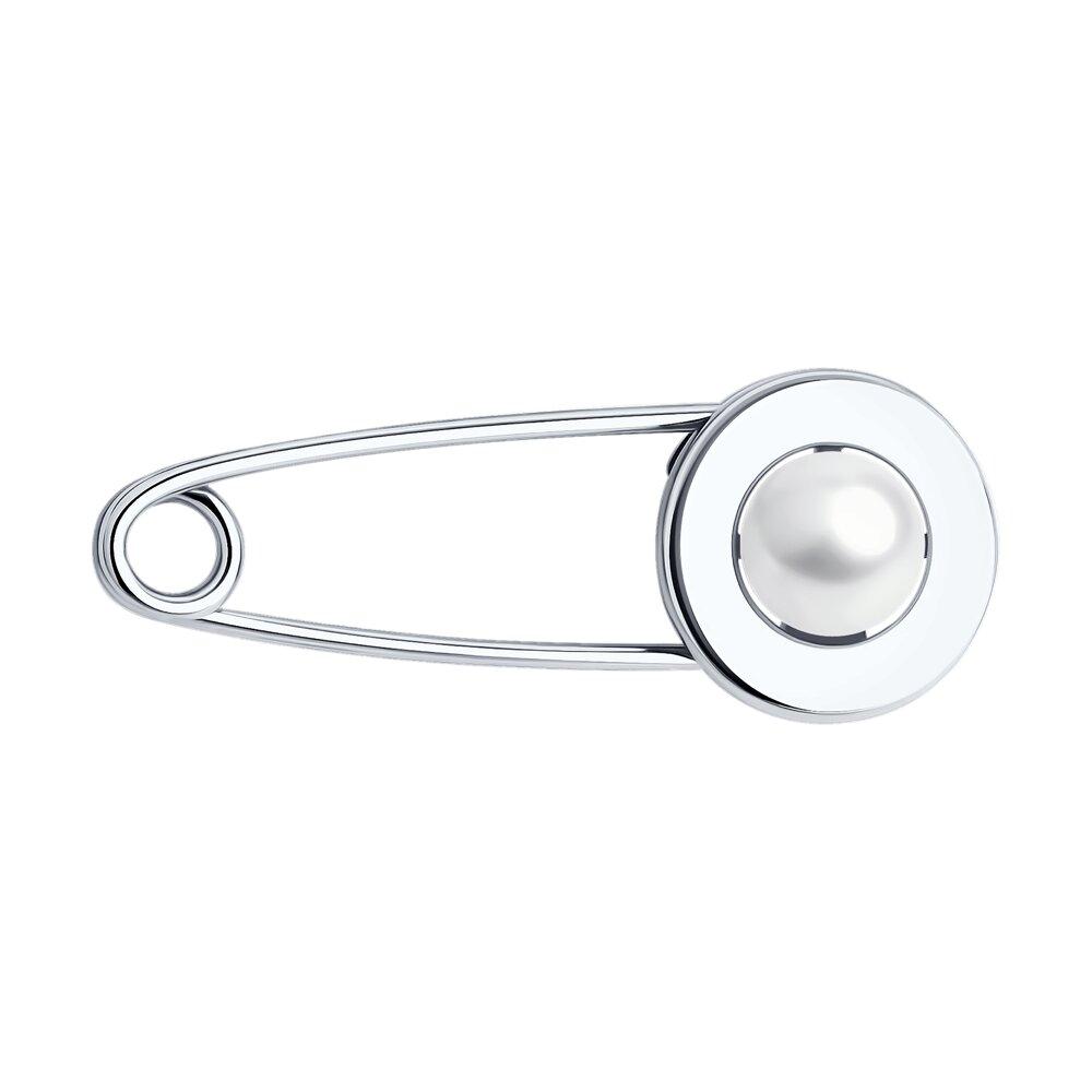 Брошь из серебра с жемчугом - фото 1