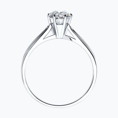 Помолвочное кольцо из родированного серебра из серебро — вид 2