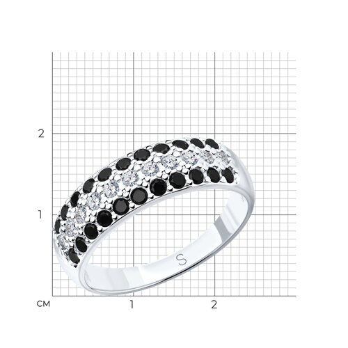 Кольцо из серебра с фианитами из серебро — вид 5