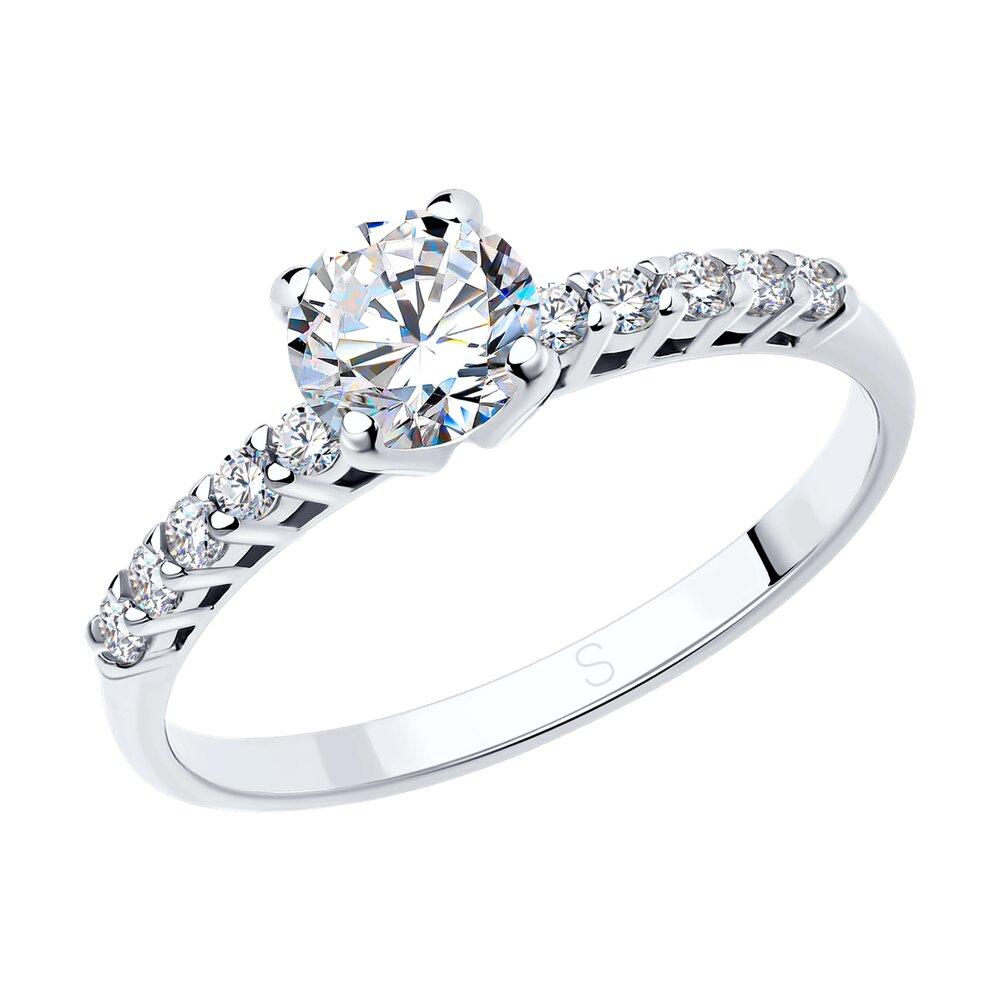 Помолвочное кольцо из серебра с фианитами - видео на модели