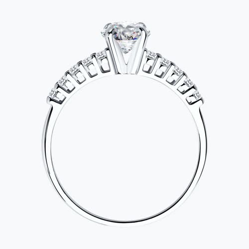 Помолвочное кольцо из серебра с фианитами из серебро — вид 2