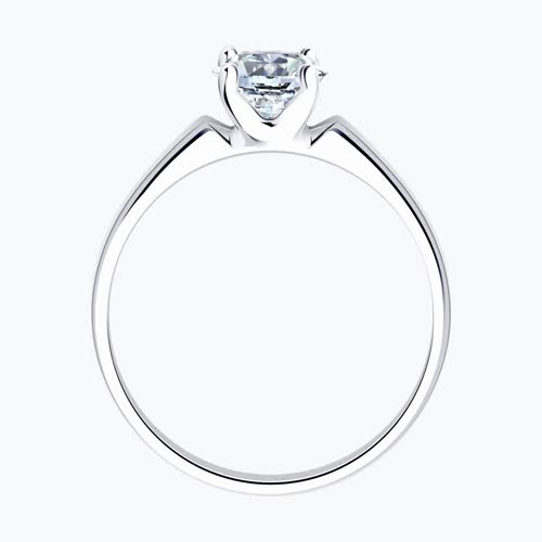 Серебряное помолвочное кольцо с фианитом из серебро — вид 2