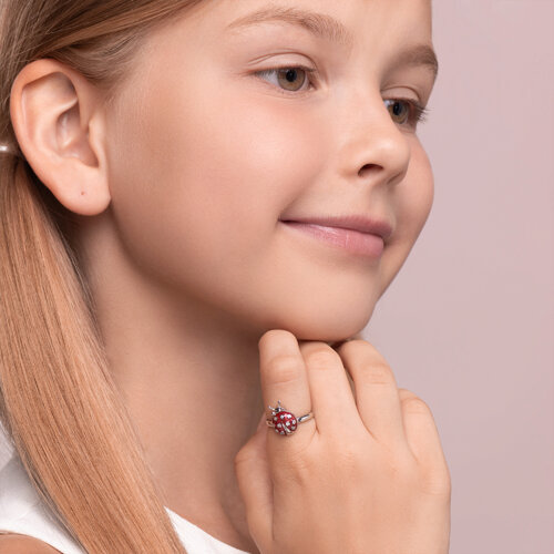 Кольцо из серебра с эмалью и фианитами из серебро — вид 4