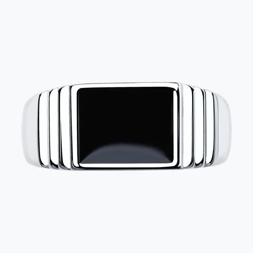 Печатка из серебра с эмалью из серебро — вид 2