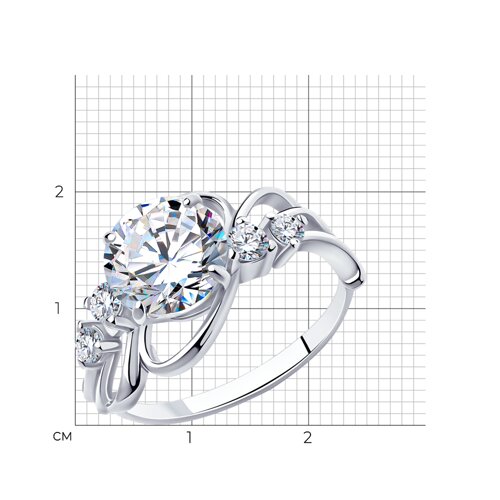 Кольцо из серебра с фианитами из серебро — вид 4