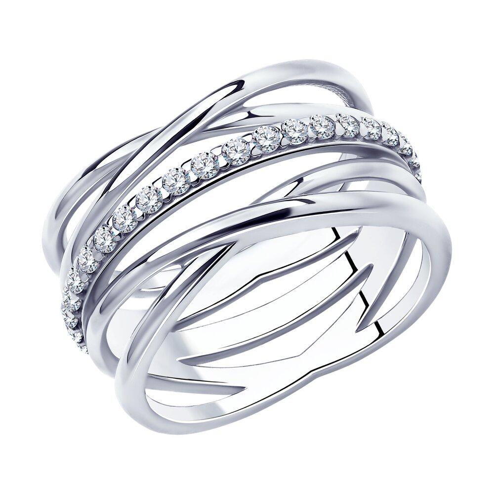 Кольцо из серебра с фианитами - видео на модели