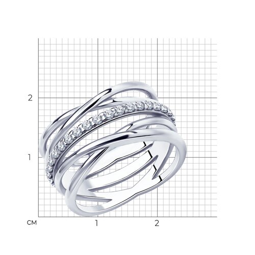 Кольцо из серебра с фианитами из серебро — вид 7