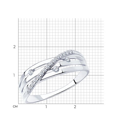 Кольцо из серебра с фианитами из серебро — вид 5