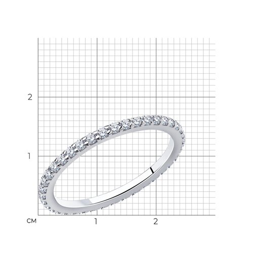 Кольцо из серебра с фианитами из серебро — вид 5