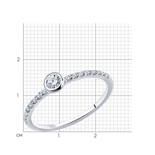 Помолвочное кольцо из серебра с фианитами из серебро — вид 5