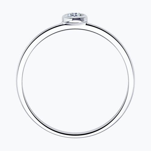 Помолвочное кольцо из серебра c фианитом из серебро — вид 3