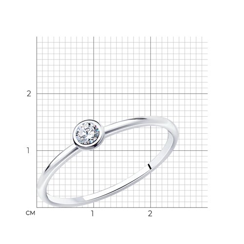 Помолвочное кольцо из серебра c фианитом из серебро — вид 7