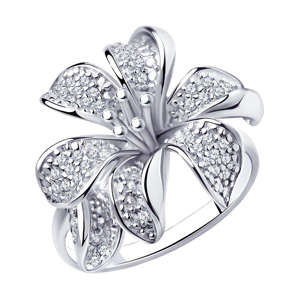 Кольцо из серебра с фианитами - видео на модели