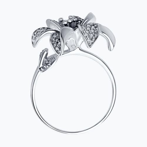 Кольцо из серебра с фианитами из серебро — вид 2